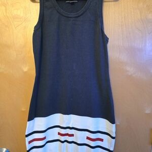 Pendleton Dress Navy With White And Red Stripes